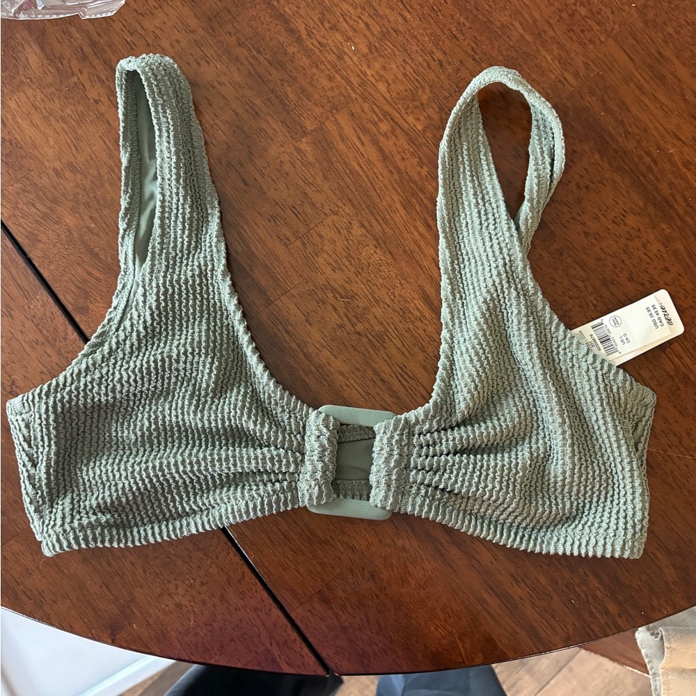 American Eagle Outfitters Green Ribbed Bikini